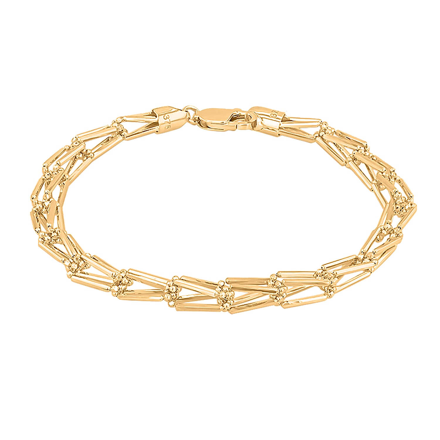 9K Yellow Gold Basket Weave Bracelet (Size - 7.5) with Lobster Clasp, Gold Wt. 5.9 Gms