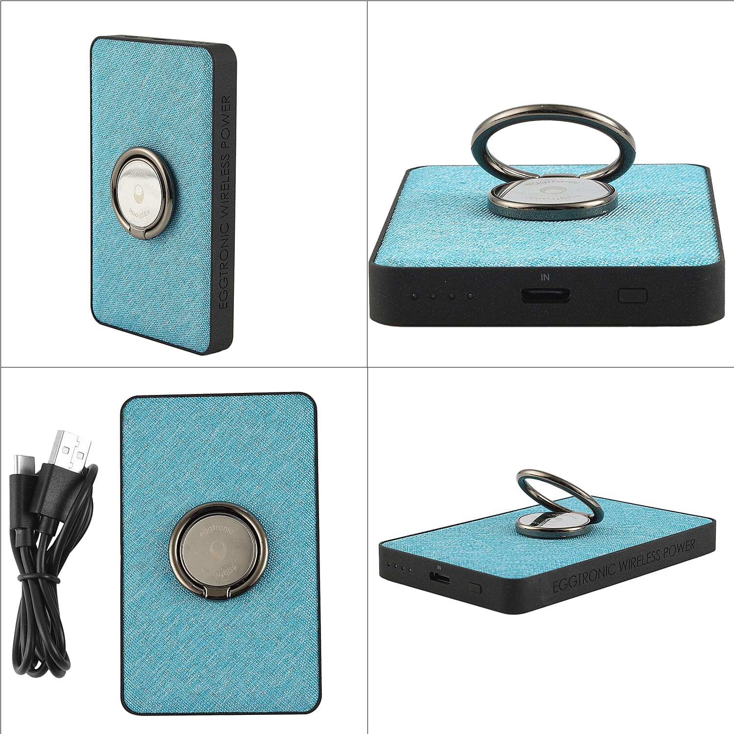 Wireless Power Ring Ultra-Fast 1,500mAh Slim Battery Pack With Phone ring Holder