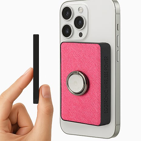 Wireless Power Ring Ultra-Fast 1,500mAh Slim Battery Pack With Phone ring Holder