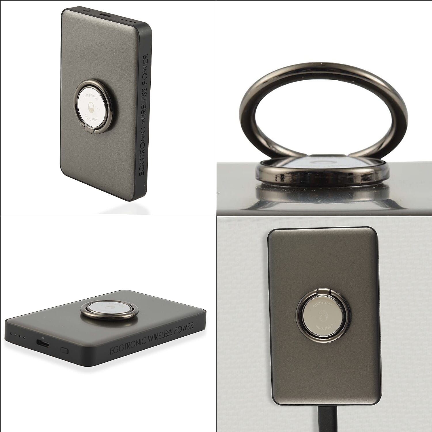 Wireless Power Ring Ultra-Fast 1,500mAh Slim Battery Pack With Phone ring Holder