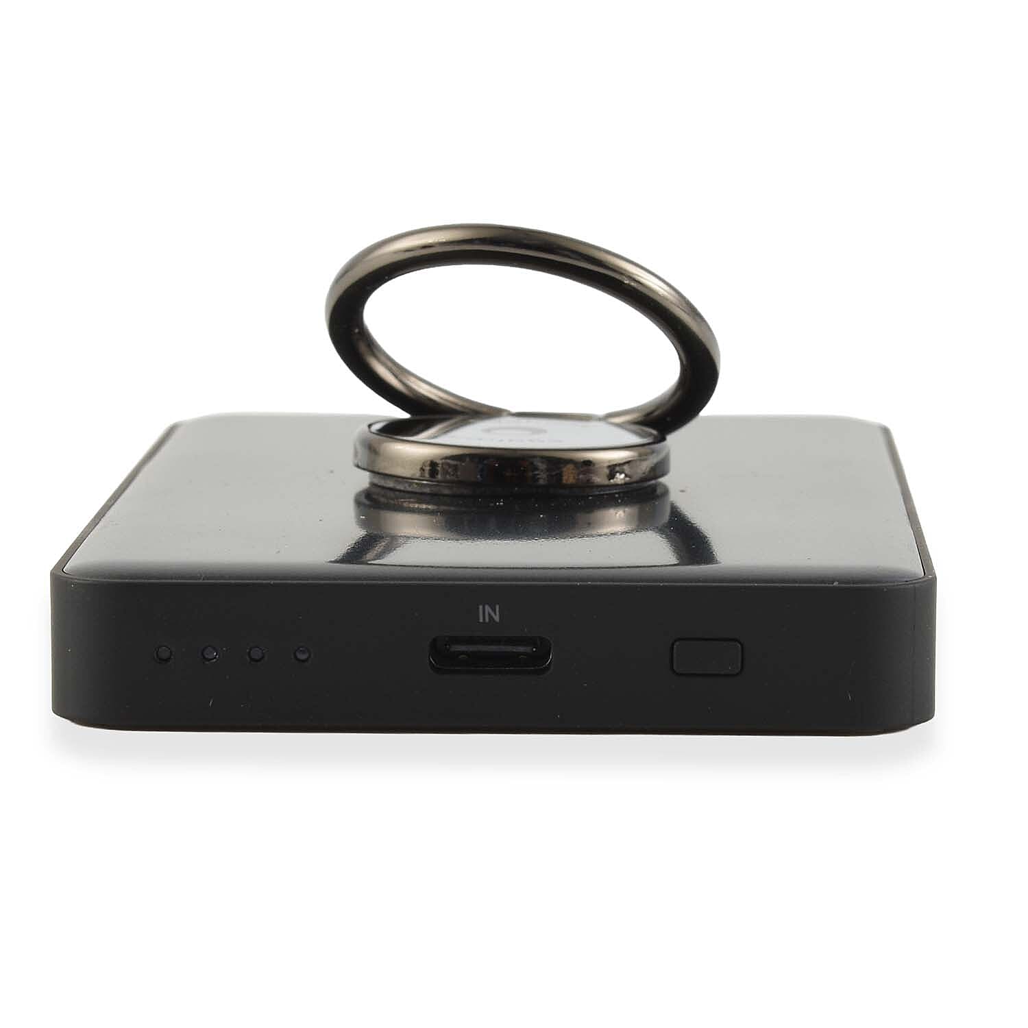 Wireless Power Ring Ultra-Fast 1500mAh Slim Battery Pack With Phone ring Holder -  Black
