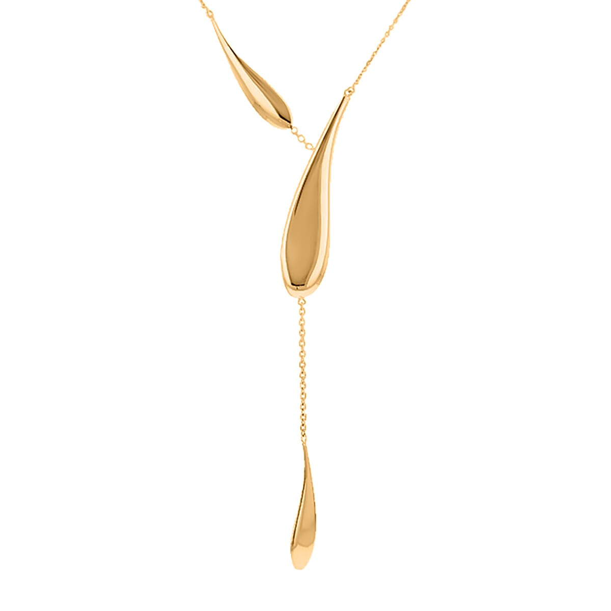 9K Yellow Gold Tear Drop Necklace (Size - 16-1 Ext) 3.50 Gms.