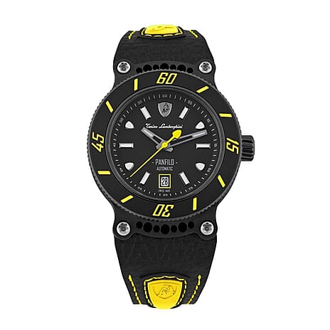Brand Closeout Tonino Lamborghini Automatic Watch- Panfilo Black-Yellow