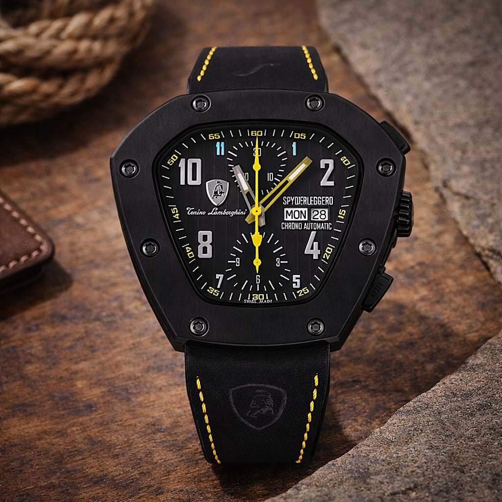 Tonino Lamborghini Spyderleggero Chronograph Swiss Made Watch - Black