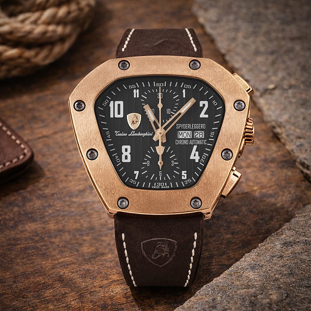 Tonino Lamborghini Spyderleggero Chronograph Swiss Made Watch - Gold