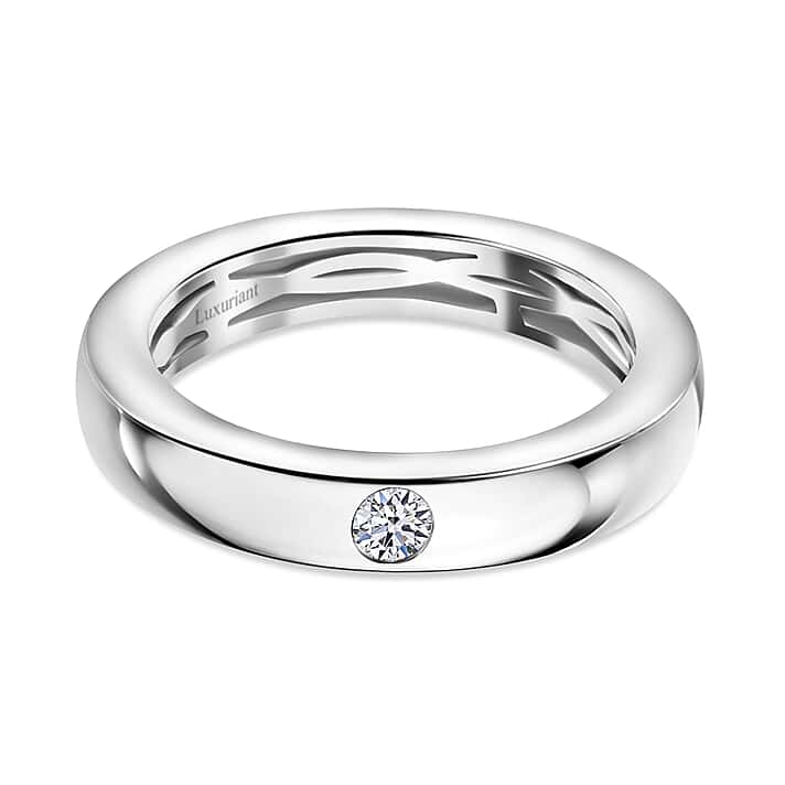 LUXURIANT Lab Grown Diamond (SI G/H) Band Ring in Rhodium Overlay Sterling Silver