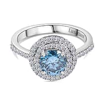 LUXURIANT 950 Platinum SGL Certified Lab Grown Blue Diamond VS-GH Ring 1.35 Ct.Gram Wt 5.32 Gms