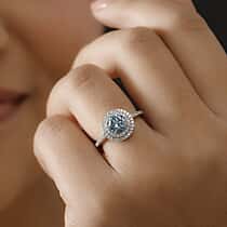 LUXURIANT 950 Platinum SGL Certified Lab Grown Blue Diamond VS-GH Ring 1.35 Ct.Gram Wt 5.32 Gms