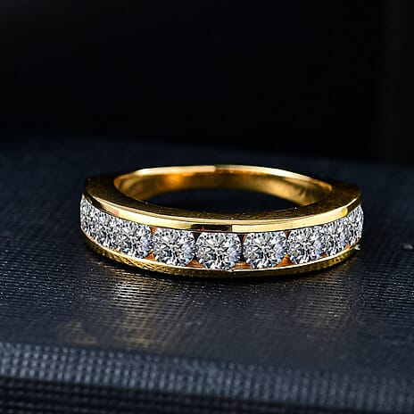 Luxuriant Diamond - Lab Grown Diamond (VS-E-F) Band Ring in 18K Vermeil Yellow Gold Plated Sterling Silver 1.48 Ct.