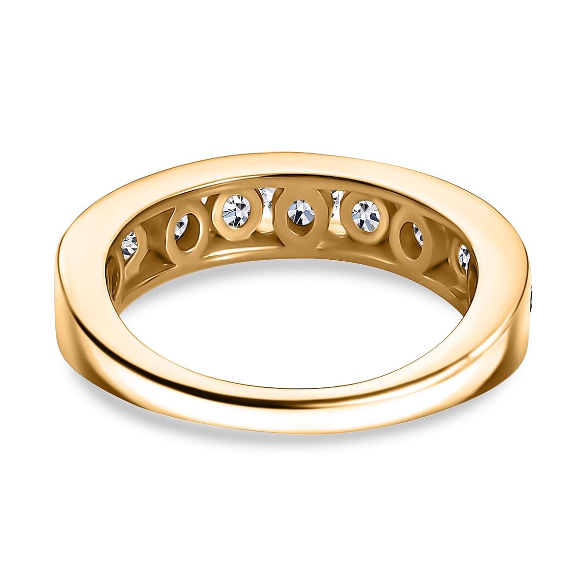 Luxuriant Diamond - Lab Grown Diamond (VS-E-F) Band Ring in 18K Vermeil Yellow Gold Plated Sterling Silver 1.48 Ct.