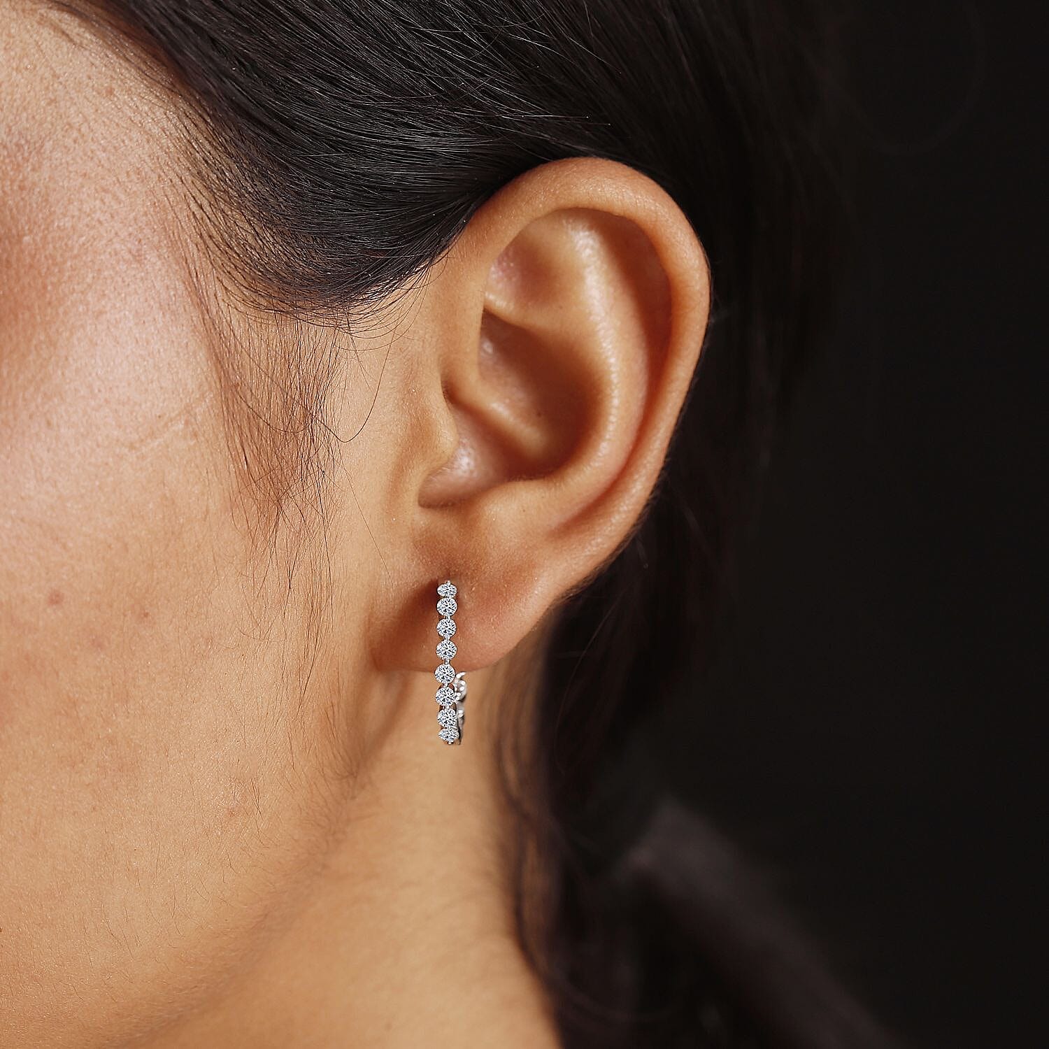 Luxuriant Diamond - Lab Grown Diamond (SI-G/H) Hoop Earring in Sterling Silver 1.00 Ct.