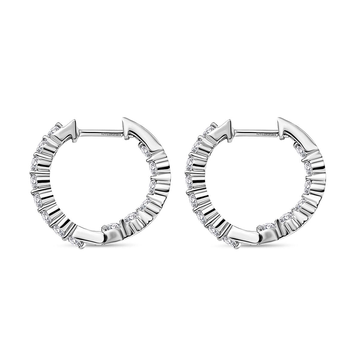 Luxuriant Diamond - Lab Grown Diamond (SI-G/H) Hoop Earring in Sterling Silver 1.00 Ct.