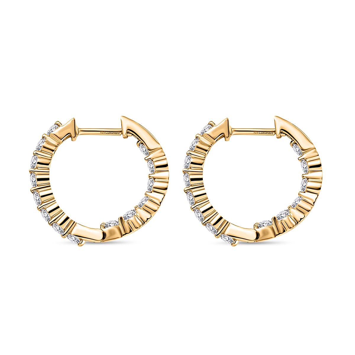 Luxuriant Diamond - Lab Grown Diamond (SI-G-H) Hoop Earring in 18K Vermeil Yellow Gold Plated Sterling Silver 1.02 Ct. Luxuriant Diamond - Lab Grown Diamond (SI-G-H) Hoop Earring in 18K Vermeil Yellow Gold Plated Sterling Silver 1.02 Ct.