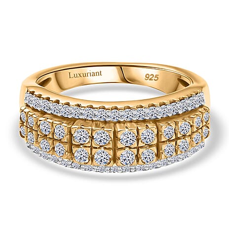 Luxuriant Diamond - Lab Grown Diamond (SI-G-H) Ring in 18K Vermeil Yellow Gold Plated Sterling Silver 1.02 Ct.