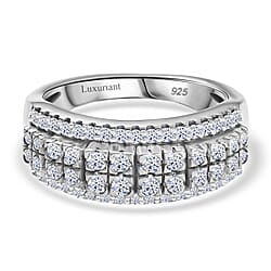 LUXURIANT Diamond - Lab Grown Diamond (SI-G/H) Ring in Rhodium Overlay Sterling Silver 1.02 Ct.