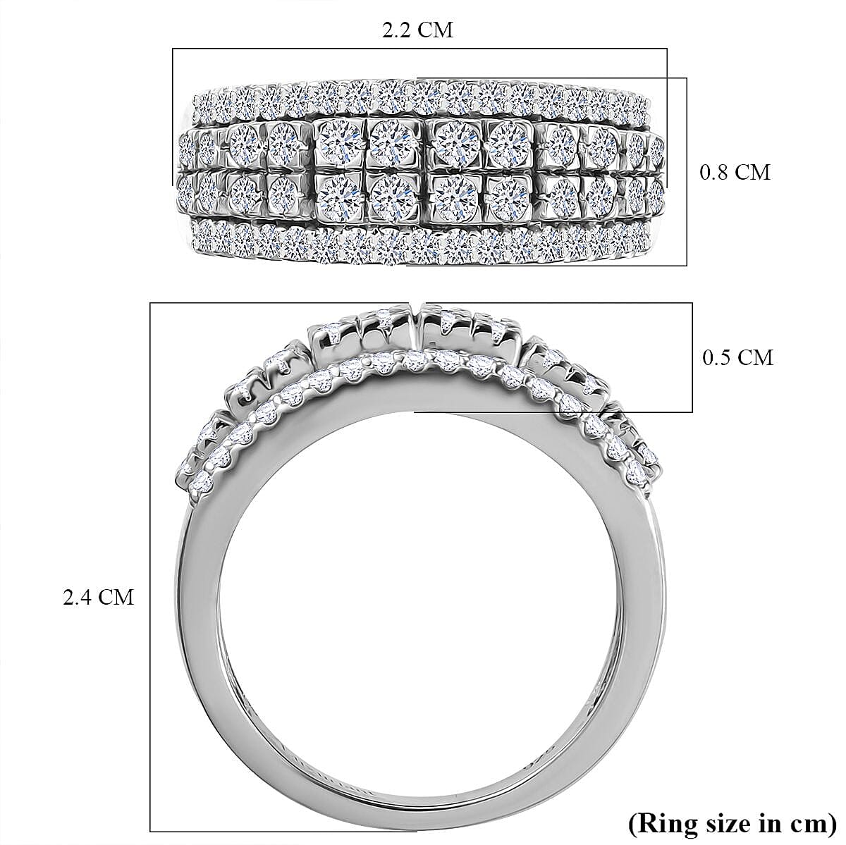Luxuriant Diamond 1 Ct. Lab Grown Diamond Ring in Sterling Silver