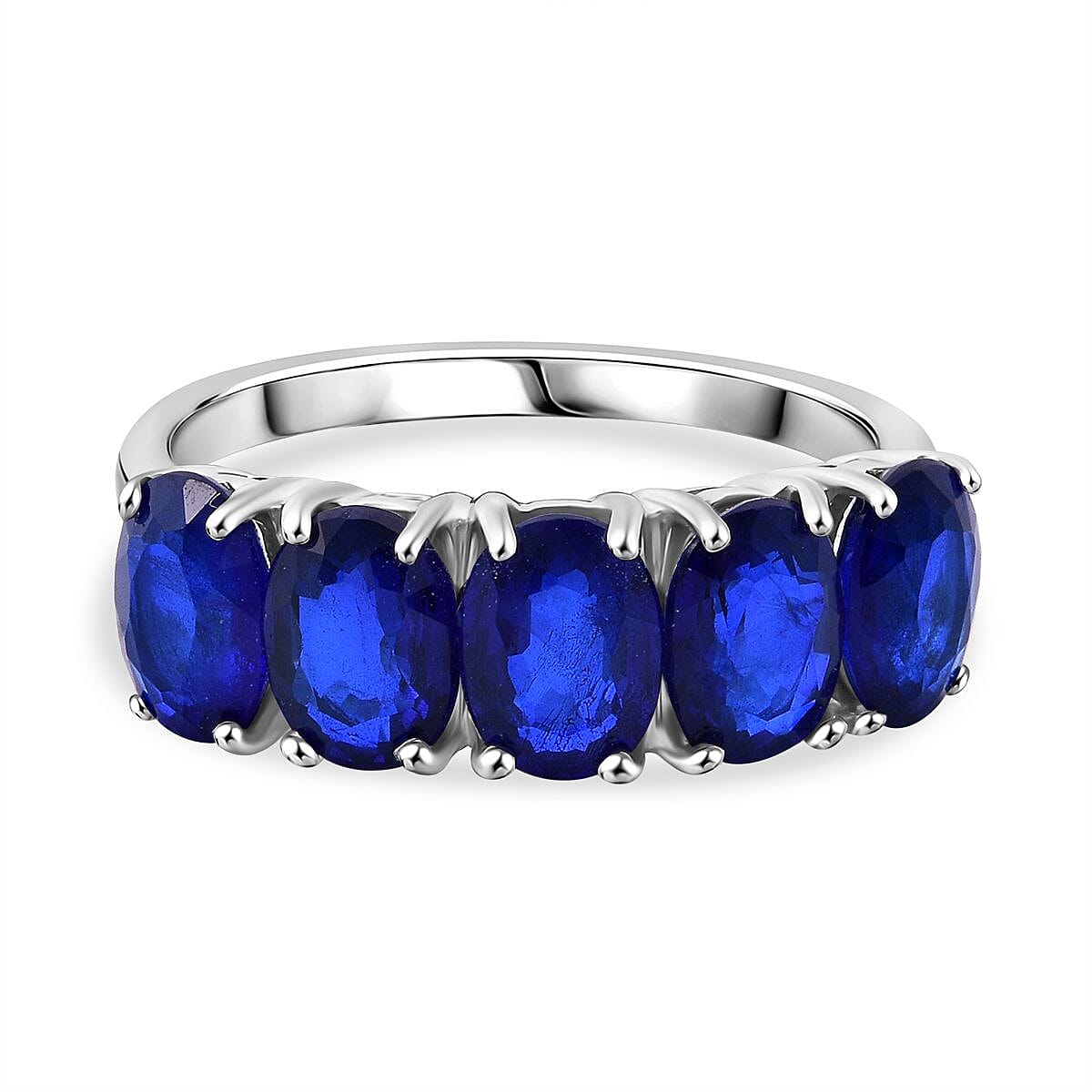 Premium Vietnamese Cobalt Blue Spinel Ring in Rhodium Overlay Sterling Silver 4.50 Ct.
