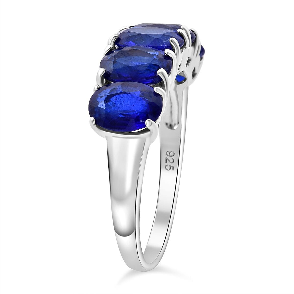 Premium Vietnamese Cobalt Blue Spinel Ring in Rhodium Overlay Sterling Silver 4.50 Ct.