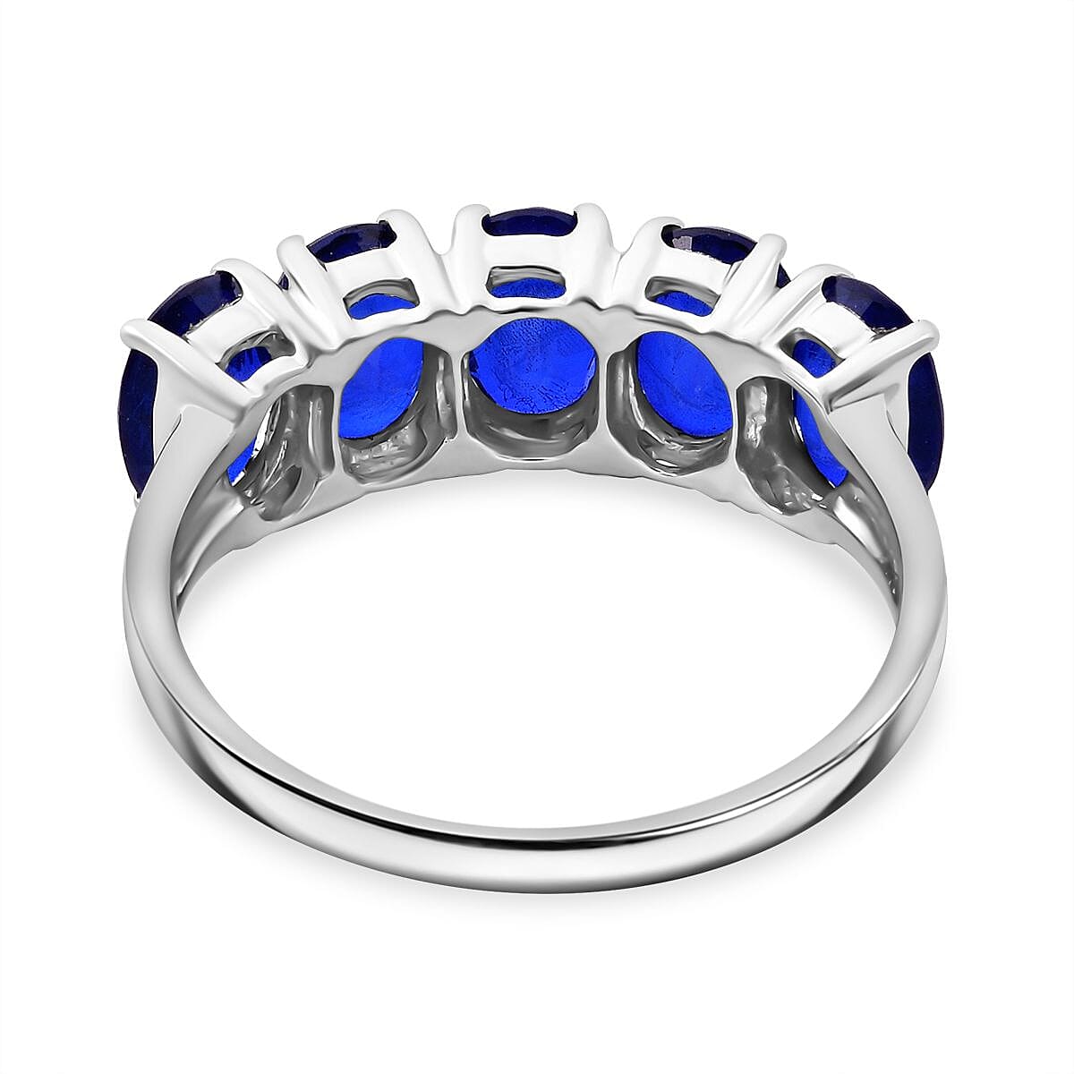 Premium Vietnamese Cobalt Blue Spinel Ring in Rhodium Overlay Sterling Silver 4.50 Ct.