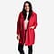 Ladies Knitted Boucle Coat (One Size, 8-18) - Red