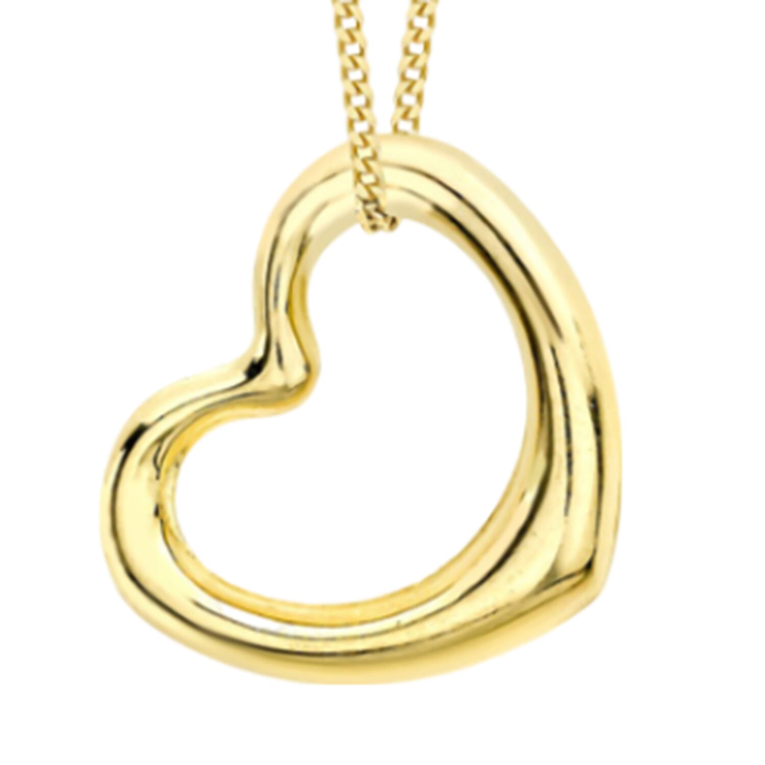 One Time Deal - 9K Yellow Gold Floating Heart Pendant