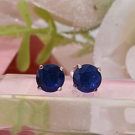 9K White Gold Premium Vietnamese Cobalt Blue Spinel Earring with Push Back 2.00 Ct.
