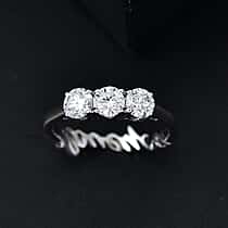 GP Amore Collection 1 Ct. Lab Grown Diamond (SI-G/H) Trilogy Ring in Rhodium Overlay Sterling Silver