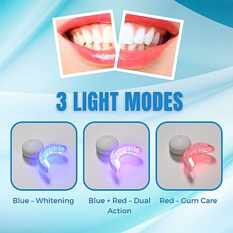 Beautech Professional LED Teeth Whitening Kit - 32 LEDs, 3 Light Modes, 10 Gel Syringes, USB Charging, 16-Min Timer