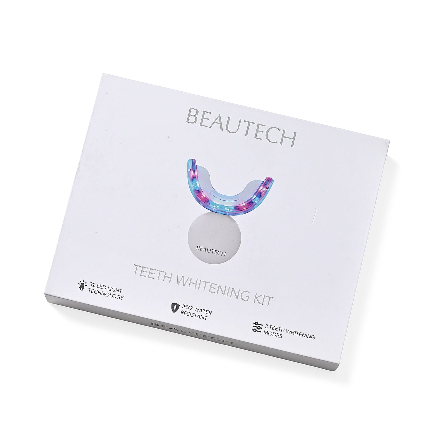 Beautech Professional LED Teeth Whitening Kit - 32 LEDs, 3 Light Modes, 10 Gel Syringes, USB Charging, 16-Min Timer