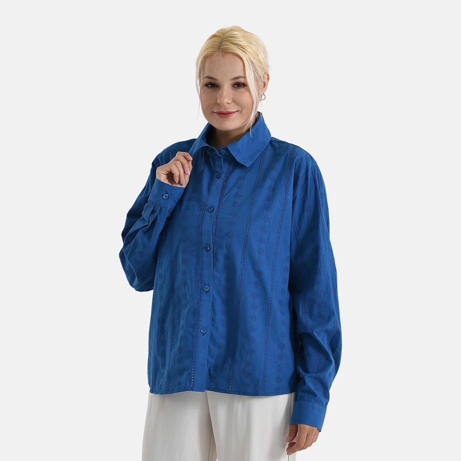La Marey Shirt Large- Blue & Beige