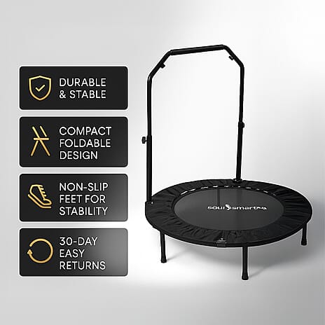 Soulsmart Foldable Trampoline - Max weight 100Kg, 100cm dia x 26.5 HeightBlack