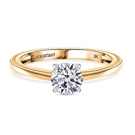 Luxuriant Diamond - 9K Yellow Gold SGL Certified (SI-G-H) Lab Grown Diamond Soliatire Ring 1.00 Ct.