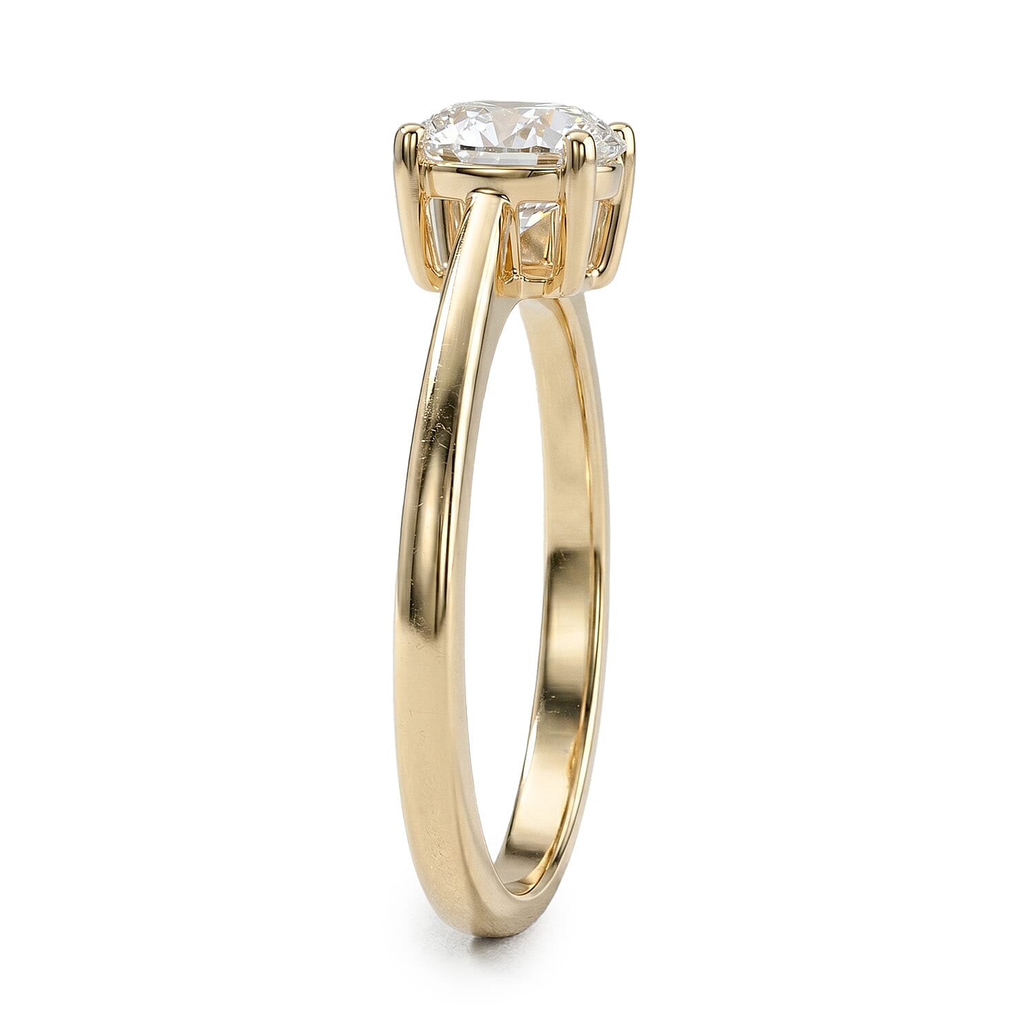 Luxuriant Diamond - 9K Yellow Gold SGL Certified (SI-G-H) Lab Grown Diamond Soliatire Ring 1.00 Ct.