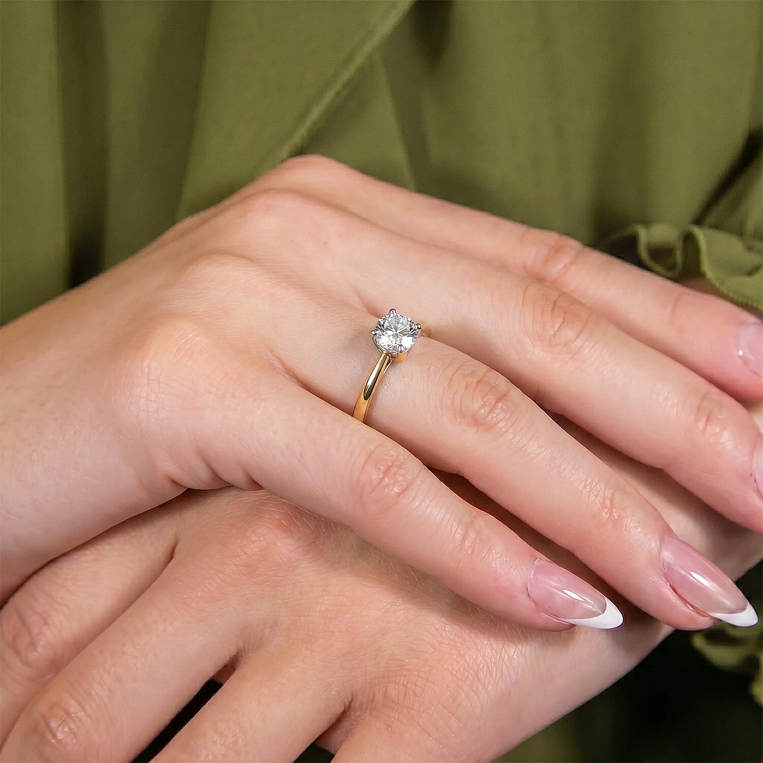 Luxuriant Diamond - 9K Yellow Gold SGL Certified (SI-G-H) Lab Grown Diamond Soliatire Ring 1.00 Ct.