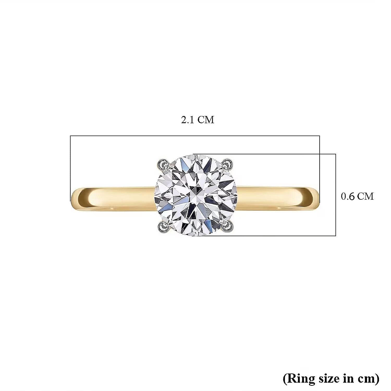 Luxuriant Diamond - 9K Yellow Gold SGL Certified (SI-G-H) Lab Grown Diamond Soliatire Ring 1.00 Ct.