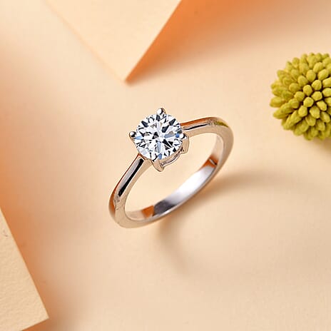 Luxuriant Diamond - 9K White Gold SGL Certified Lab Grown Diamond (SI-G-H) Solitaire Ring 1.00 Ct.