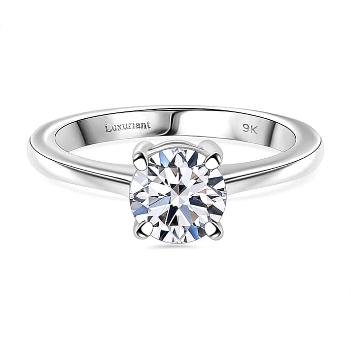 LUXURIANT 1 Ct. Lab Grown Diamond Solitaire Ring in 9K White Gold, SGL Certified