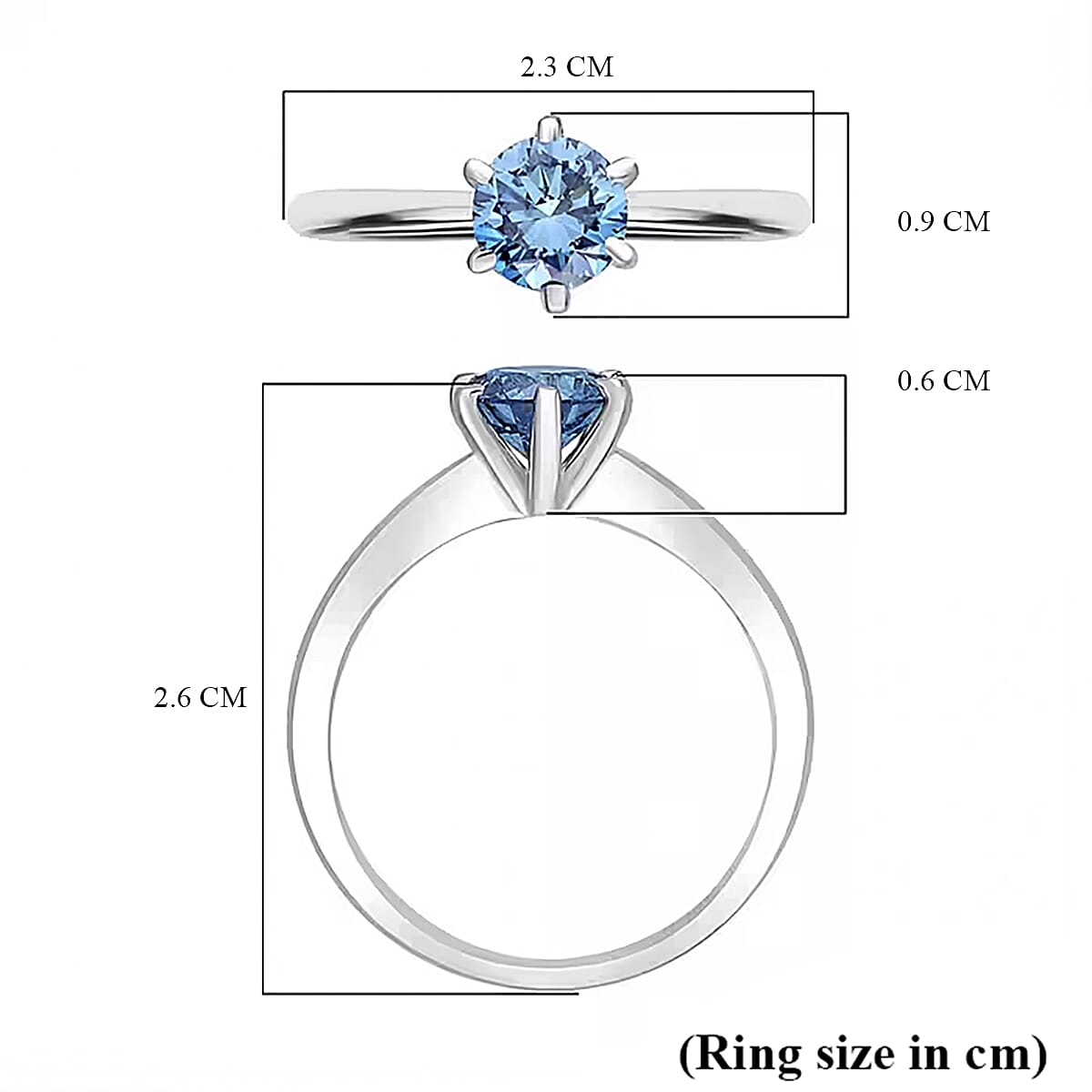 Luxuriant 950 Platinum (VS-SI) Blue Lab Grown Diamond Ring 1.54 Ct.