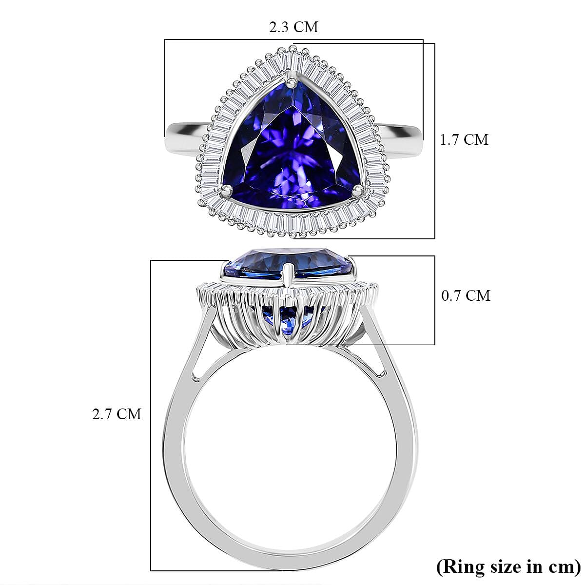 RHAPSODY - 950 Platinum AAAA Tanzanite & White Diamond (VS-E-F) Solitaire Ring 5.03 Ct. RHAPSODY - 950 Platinum AAAA Tanzanite & White Diamond (VS-E-F) Solitaire Ring 5.03 Ct.