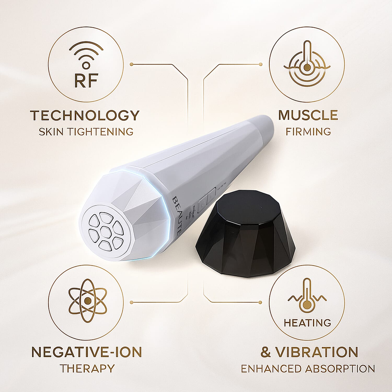 BEAUTECH Dual-Head RF EMS Therapy Beauty Device - White