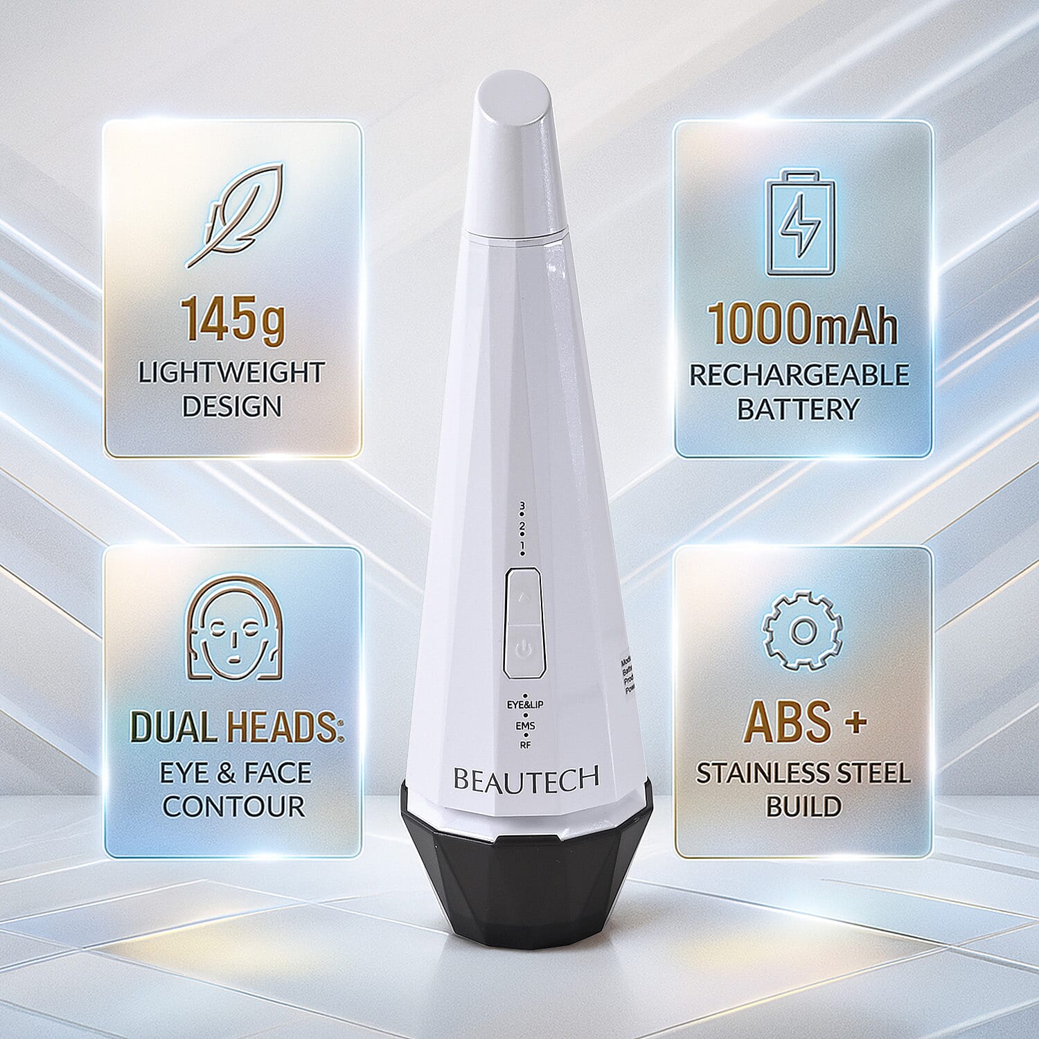 BEAUTECH Dual-Head RF EMS Therapy Beauty Device - White