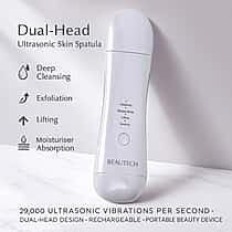 BEAUTECH Dual-Head Rechargeable Ultrasonic Skin Spatula - Portable Ionic Deep Cleansing & Beauty Device