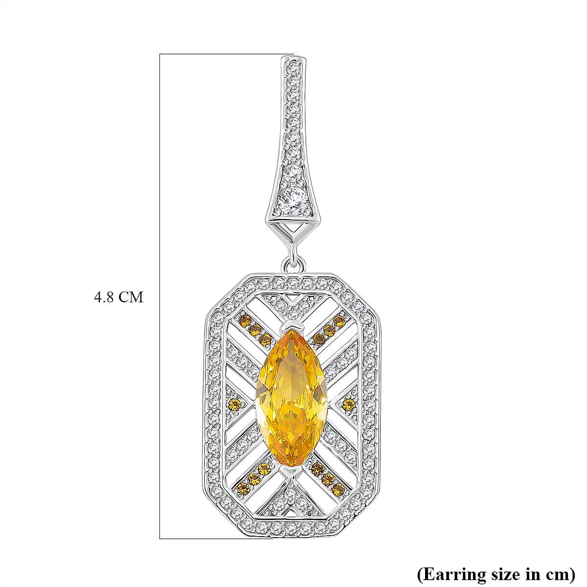 Vintage Boutique Collection - White & Yellow Cubic Zirconia Earrings with Push Backs