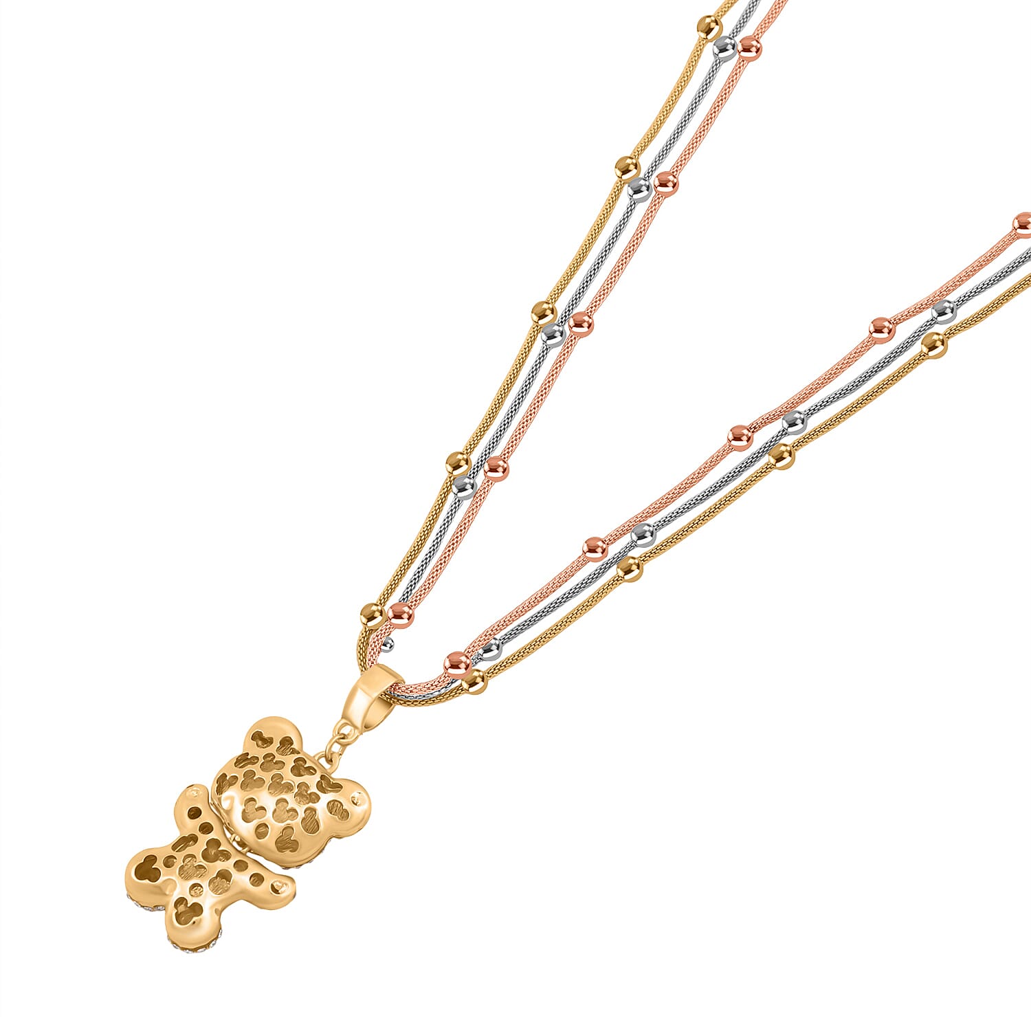 Austrian White Crystal & Austrian Black Crystal Necklace (Size - 22-2 Inch Ext)