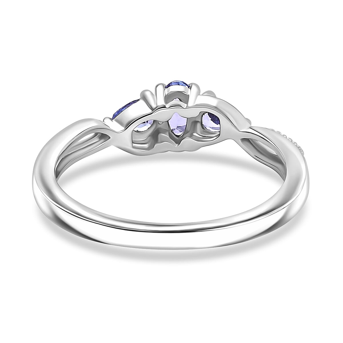 Tanzanite Ring in Rhodium Overlay Sterling Silver 0.57 Ct. Tanzanite Ring in Rhodium Overlay Sterling Silver 0.57 Ct.