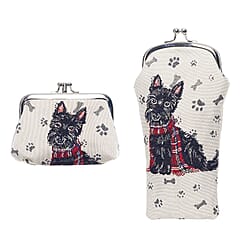 Signare Tapestry Scottie Dog Glasses Pouch with Frame Purse
