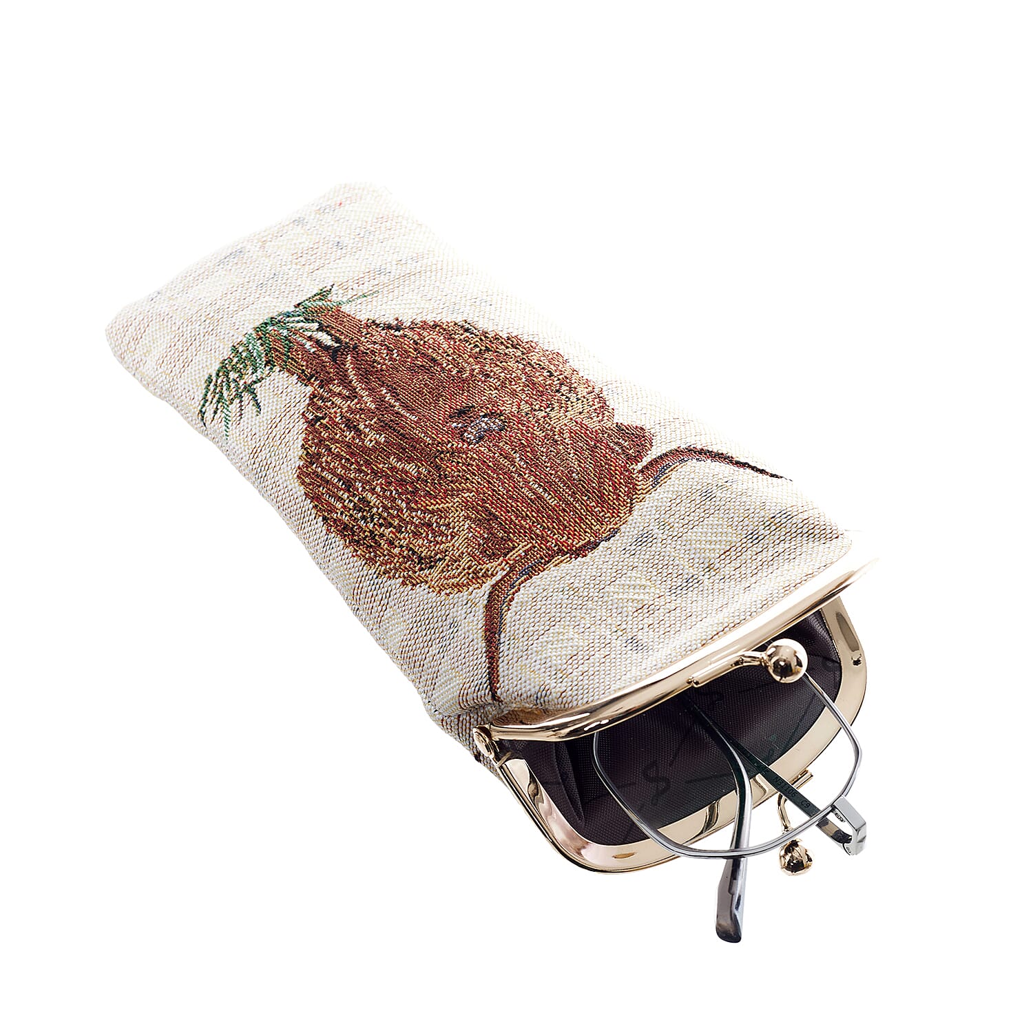 Signare Glass Pouch with Frame Purse - High Land Cow