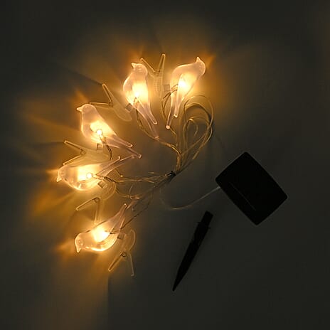 Set of 5 - Rechargable Solar String Light with Five Birds