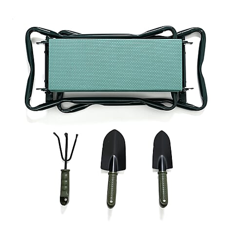 Folding Garden Kneeling Chair with Garden Three Tool Set