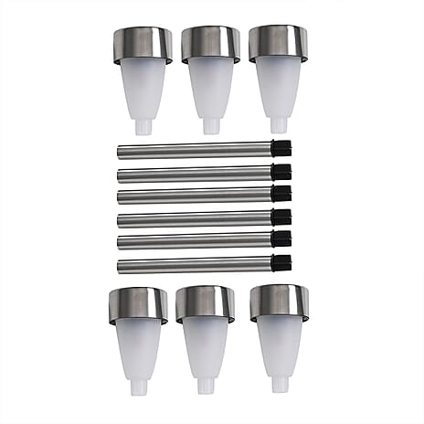 Set of 6 Solar Flickering Garden Light - Warm White